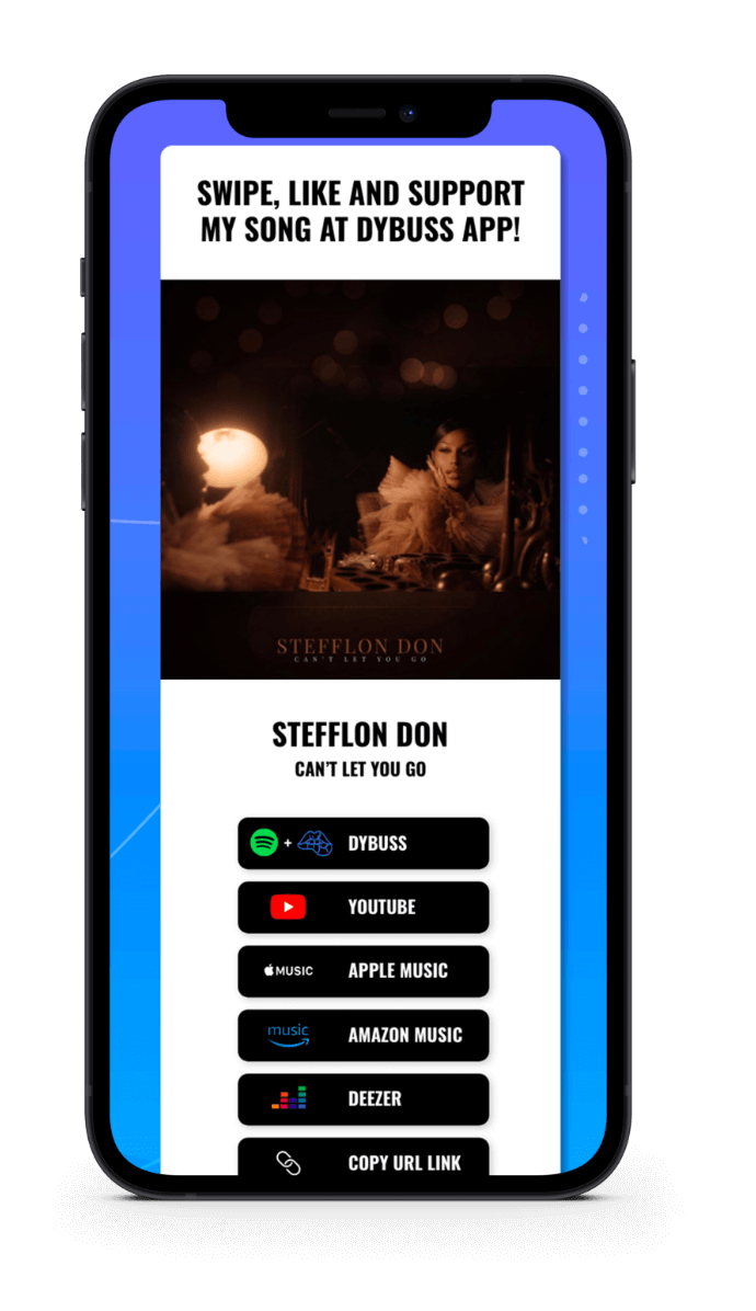 Dybuss applications lets labels and artists create smartlinks.